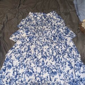Floral Blue and White Women's Skirt